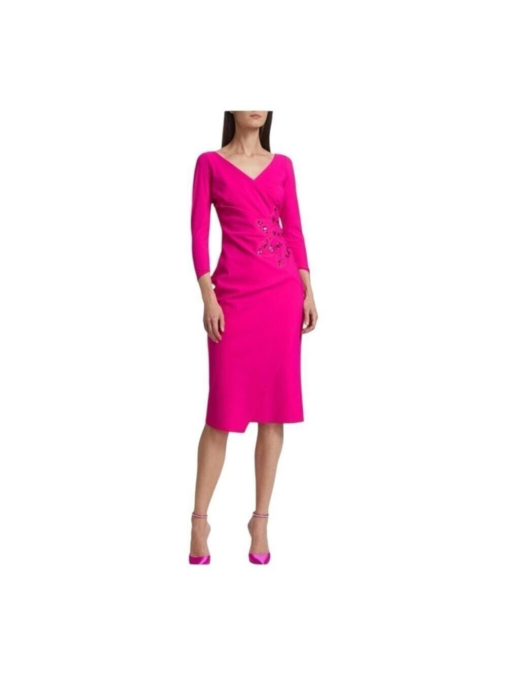Chiara Boni La Petite Robe Pink Carera Sequin Midi Dress Size 18